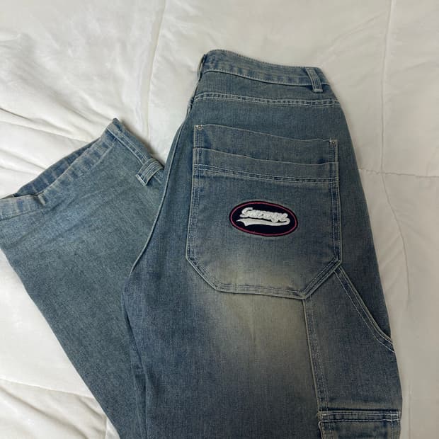 릿킴 패치 데님 팬츠 (착샷있음)