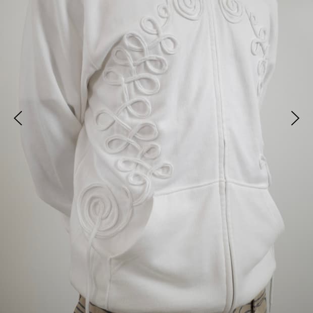 더즌매터 롱 스트링 후디 후드집업 화이트 XL