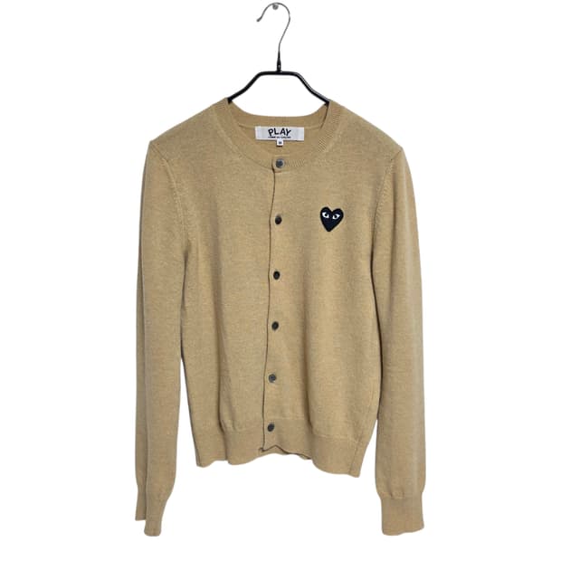 꼼데가르송 플레이 여성 라운드넥 가디건 베이지