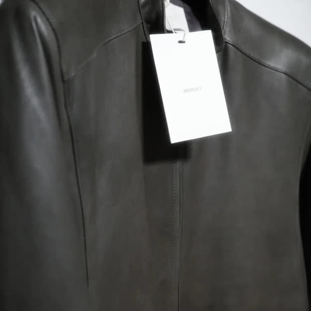 아모멘토 램스킨 레더 블루종 브라운 L