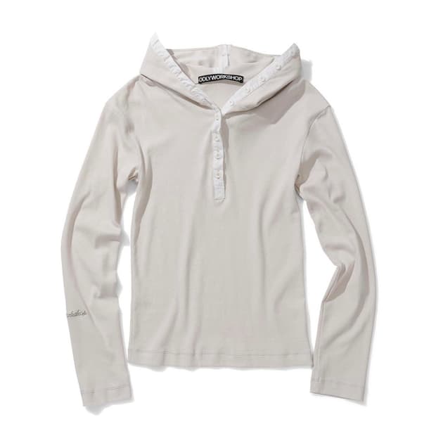 오들리워크샵 Hooded Henley Tee, Breeze