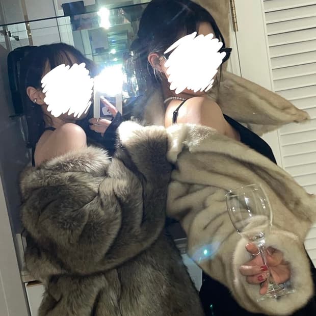 [새상품] 노카라 브라운 퍼 자켓