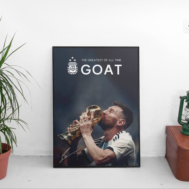 메시GOAT 축구 포스터 대형 액자 50x70cm 