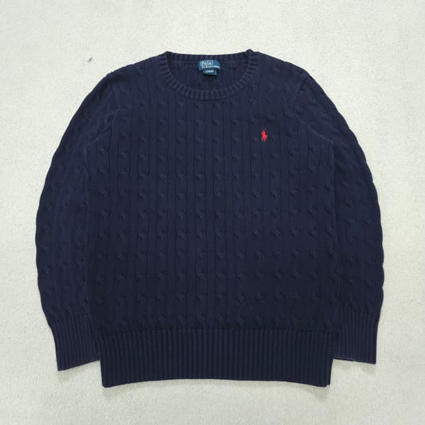 폴로 랄프 로렌 케이블 니트 L14-16 네이비