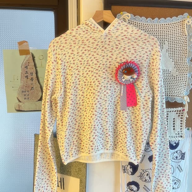 꽃무늬 와플 후드티 + 로제트 세트 🧇