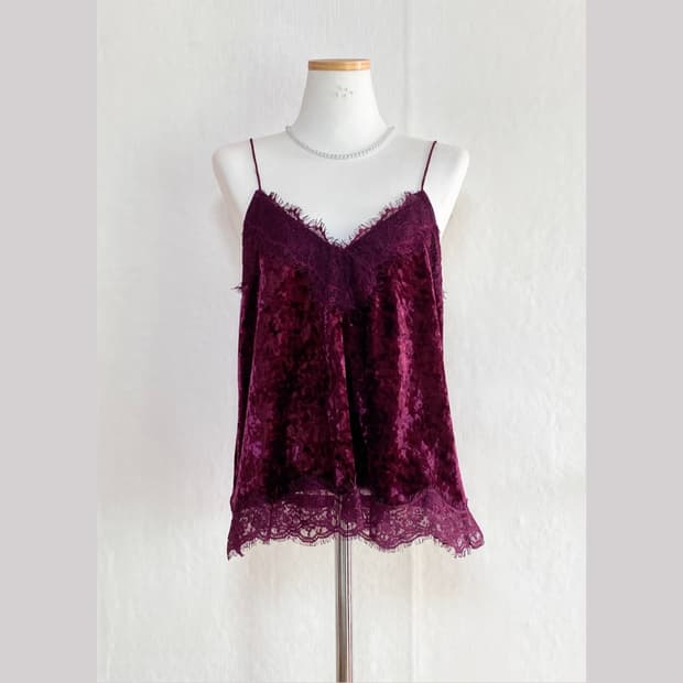 Violet Velvet Lace Slip Top