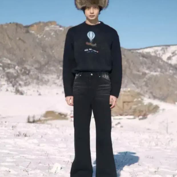 23fw stu 플레어 데님 블랙 L