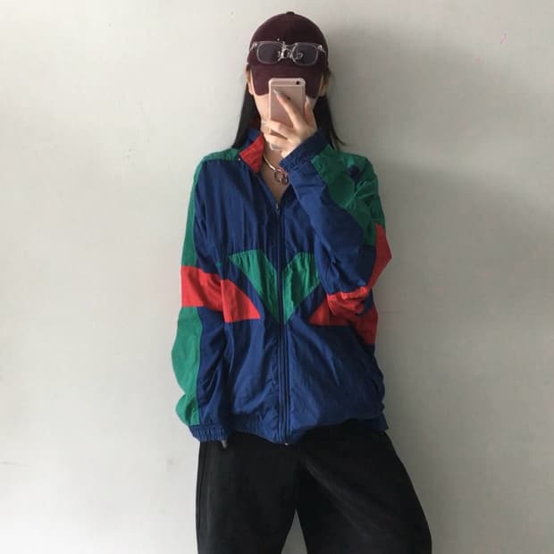 아디다스 배색 바람막이