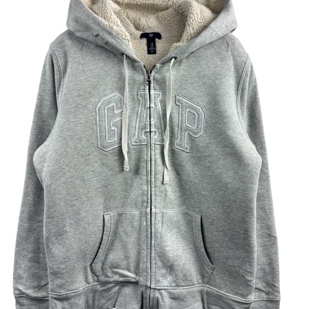 갭 그레이 양털 후드집업 1501