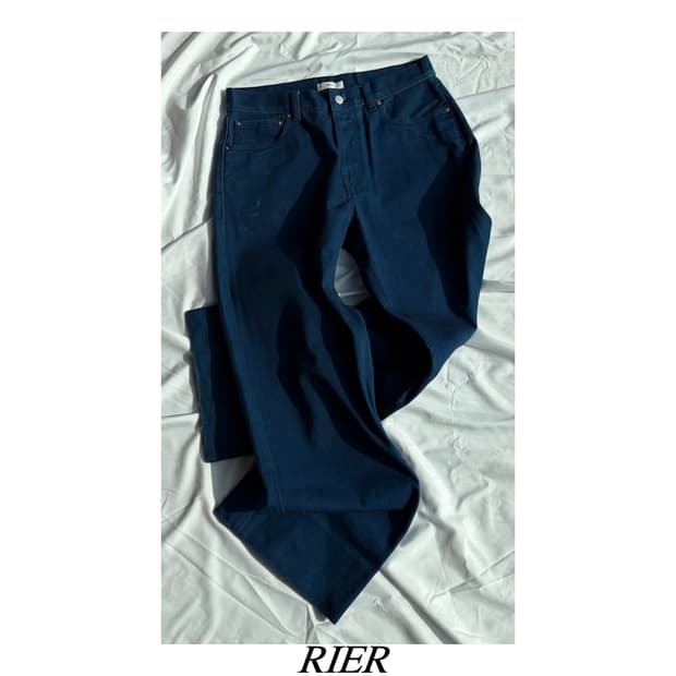 리에르 RIER 블루 데님 진 프렌치 워크 팬츠 청바지 마리암 세야