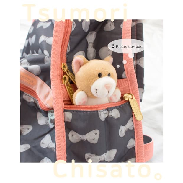 츠모리치사토 x Lesportsac 리본 배낭과 야옹 파우치