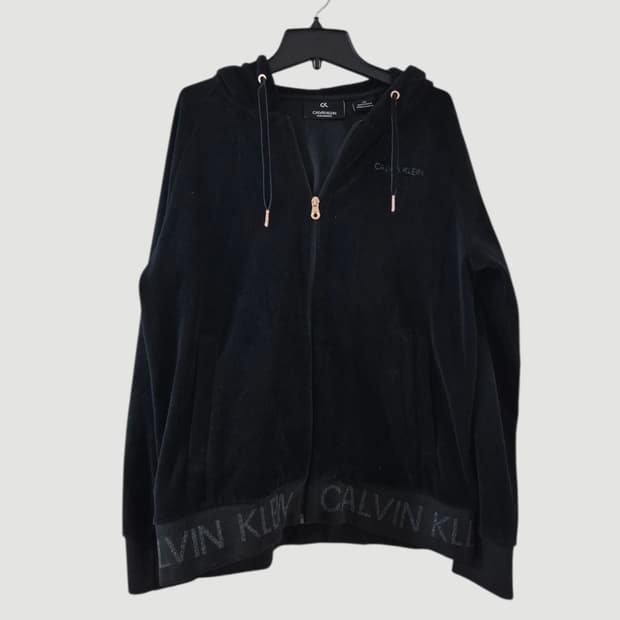 [L]캘빈클라인 여자 벨벳 후드집업
