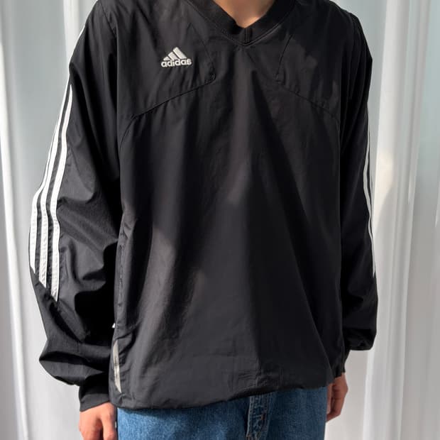 [M]아디다스 클래식 브이넥 웜업 바람막이 