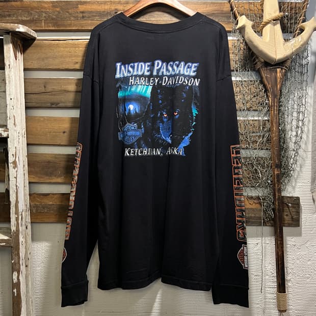 [2XL]00's 할리 데이비슨 USA Made 알래스카 롱슬리브 티셔츠