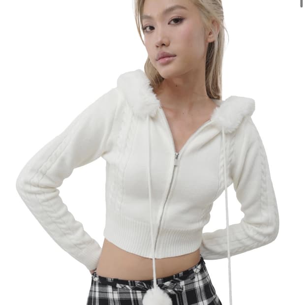 클리시어 스위트 볼 후드 집업