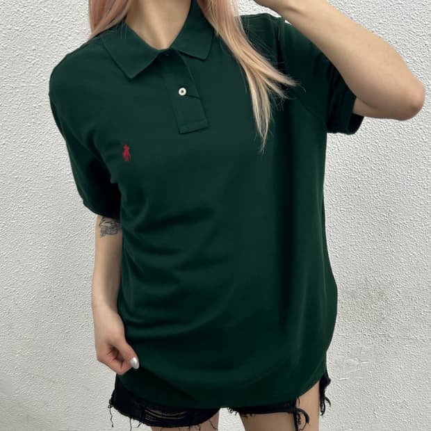 폴로 랄프로렌 레드포니 딥그린 카라 반팔 L