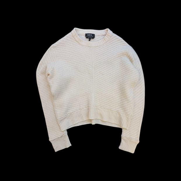 아페쎄 울 텍스쳐드 크롭 니트