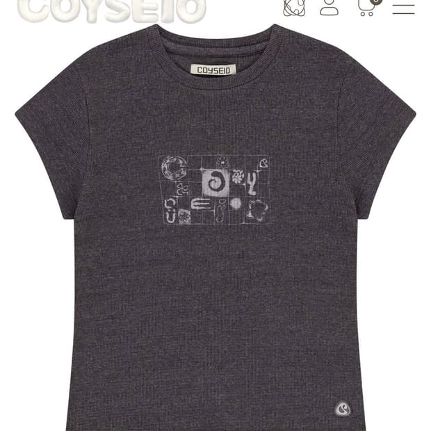 코이세이오 와플 티셔츠 퍼플 그레이