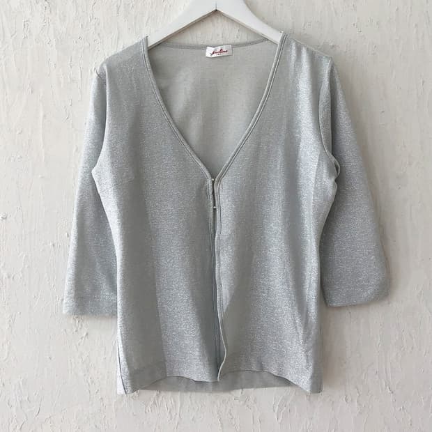 vintage silver glitter cardigan