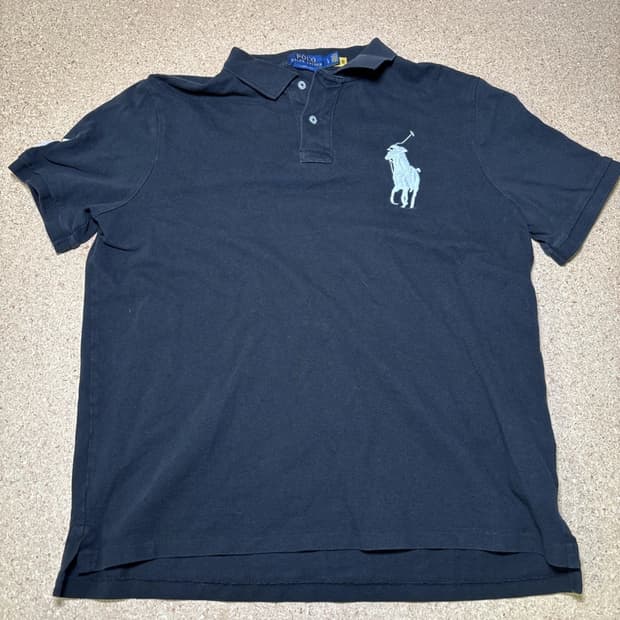 폴로 랄프로렌 빅포니 반팔 카라티 블랙 화이트