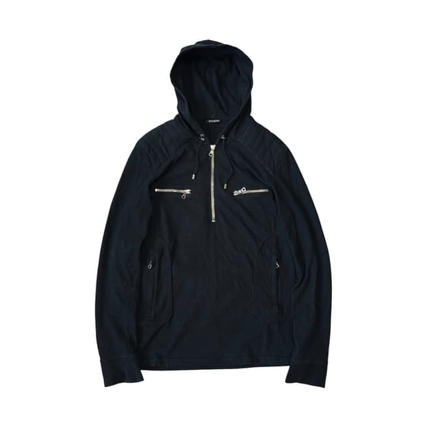 Half Zip Biker Hoodie