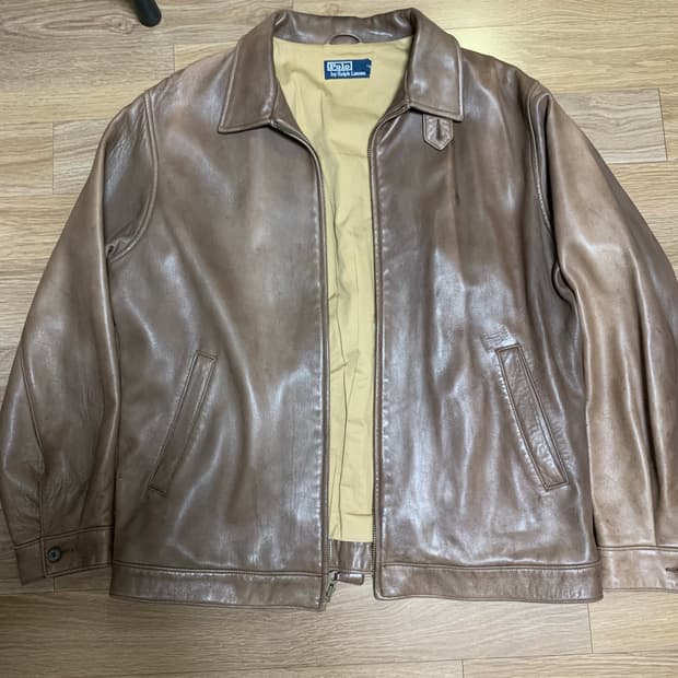 90s 폴로 랄프로렌 맥스웰 브라운 레더자켓