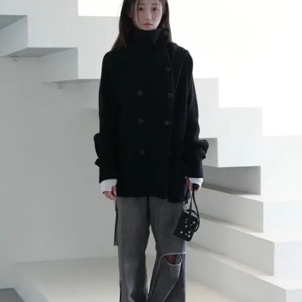 인앤양인하모니 더블버튼 가디건 블랙