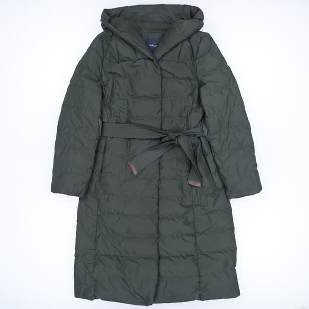 [90-165] 헤지스 그린 스트랩 구스다운 롱 패딩 점퍼 N6871
