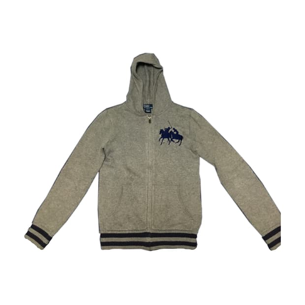 빈티지 폴로 니트 집업