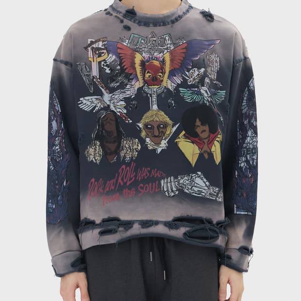 (L) 후디사이즈워 스컬 데미지 스웻