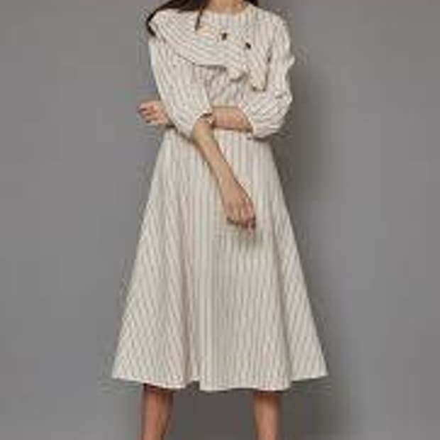 마쥬 스트라이프 레반르 원피스 1사이즈