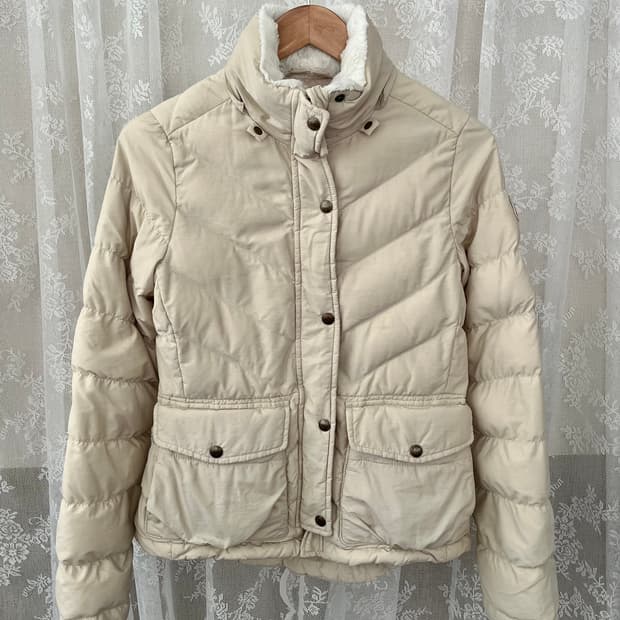 XS) 폴로 진스 여성 덕다운 패딩 점퍼 베이지