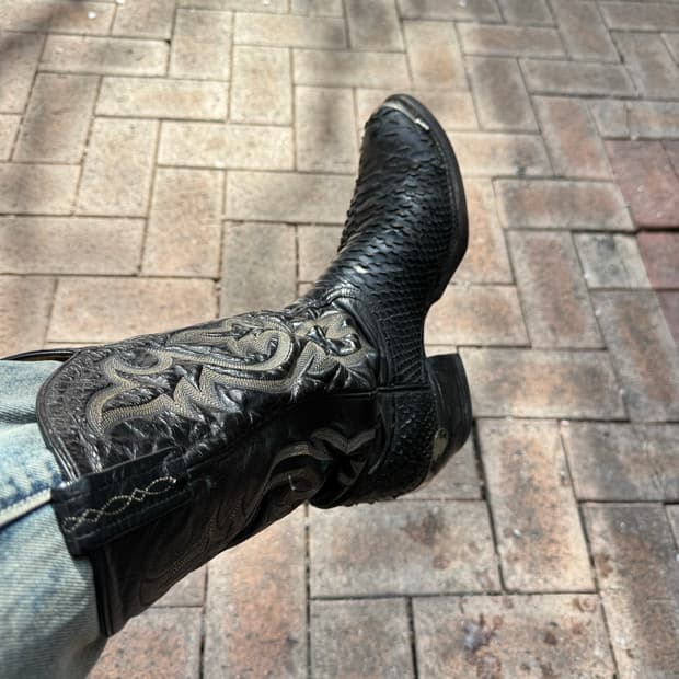 토니라마  뱀피 메탈찡 다크 웨스턴부츠