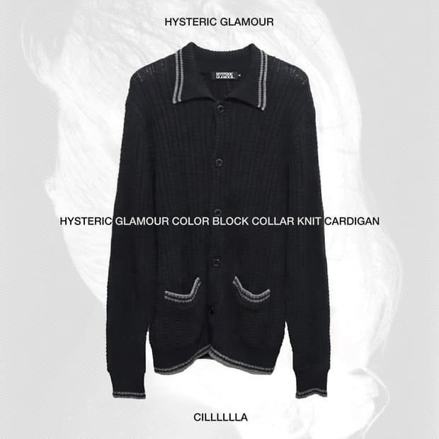 [M] HYSTERICGLAMOUR 히스테릭 글래머 배색카라 니트 가디건