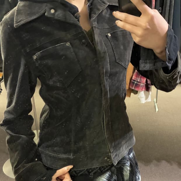 M)Japanese vintage 여성 코듀로이 블랙 자켓