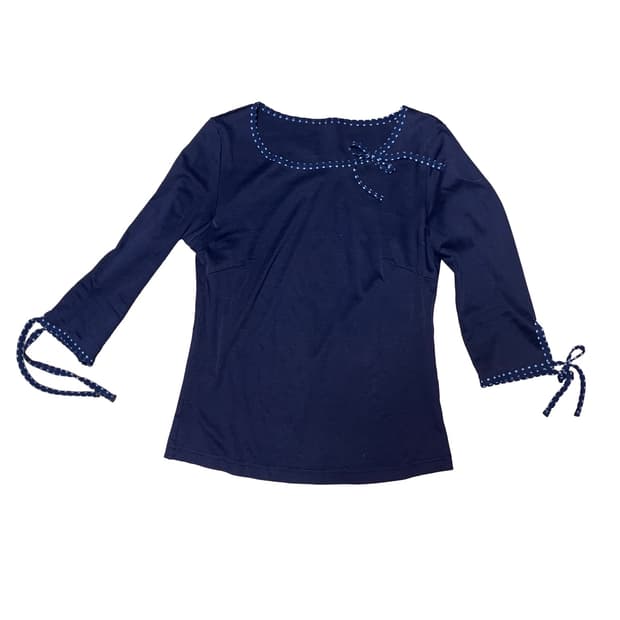 Dot lace detail long sleeve