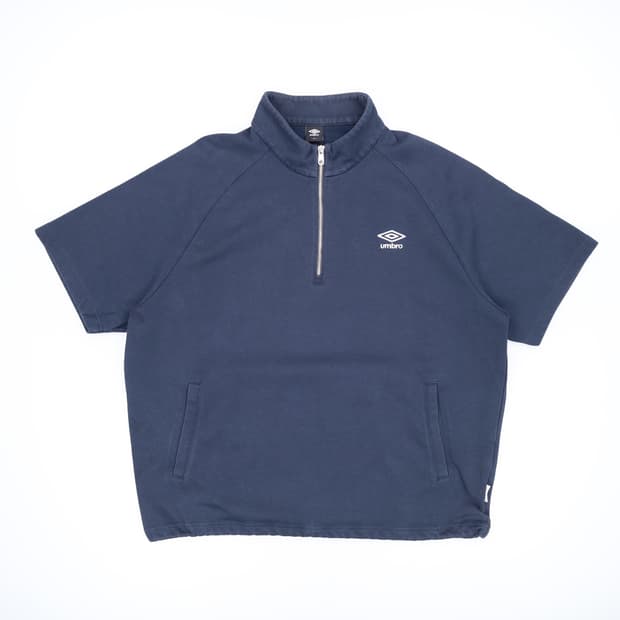 110 엄브로 오버핏 하프집업 반팔 맨투맨 4258