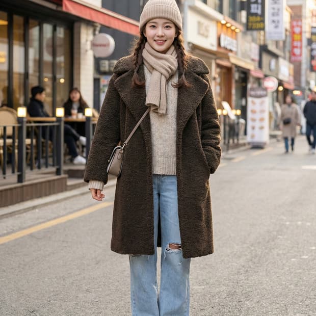 지오송지오(ZIO SONGZIO) 다크브라운 덤블 테디베어 코트