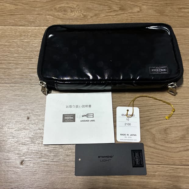 요시다 포터 도트 땡땡이 장지갑 블랙