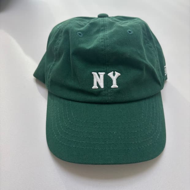 NY 로고 베이스 볼캡 그린