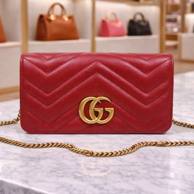 [S급] 구찌 GG 마몽 마틀라세 체인 미니 크로스백 판매합니다!!!