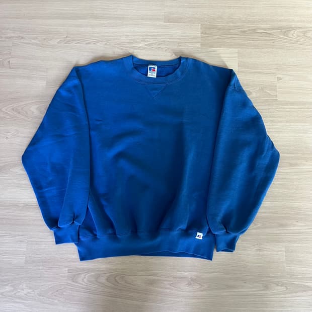 [2XL] 90s 빈티지 러셀 스웻셔츠 맨투맨 블루