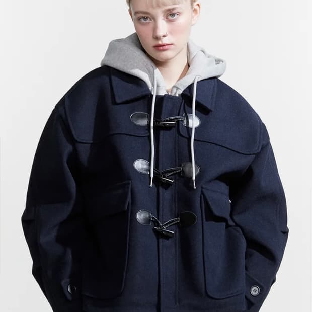 노이아고 / NOI793 오버핏 더플 코트 (네이비)