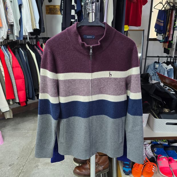 헤지스 울 짚업 가디건 (1351)