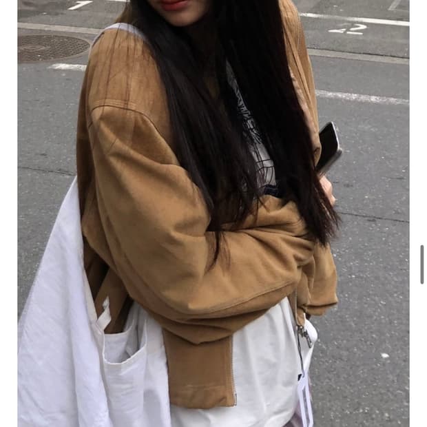 Yue 유프로젝트 카멜 스웨이드 블루종