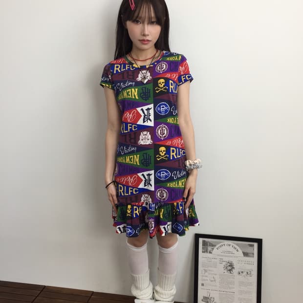 Polo Ralph Laure Skull Ruffle Mini Dress