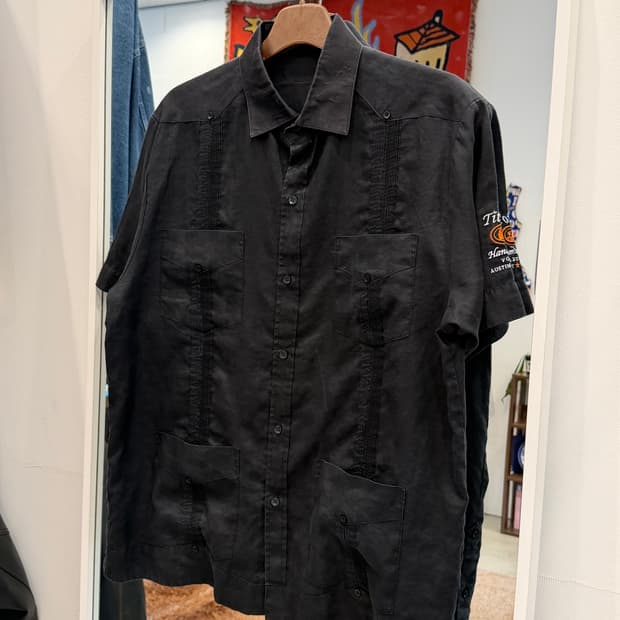 Vtg 빈티지 구아야베라 린넨 반팔 셔츠