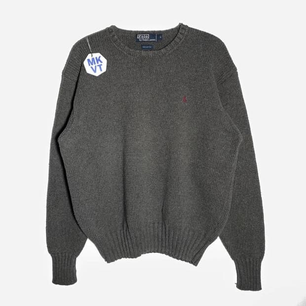 폴로 포니로고 라운드 니트