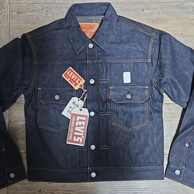 리바이스 LVC 1953 타입2 블랭킷 라인드 자켓 콘밀 리지드 38