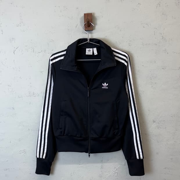 아디다스 파이어버드 크롭 삼선 트랙탑 져지 블랙